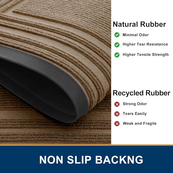 Buganda Front Door Mat Indoor Outdoor Entrance, Non-Slip Natural Rubber Doormats - Image 5