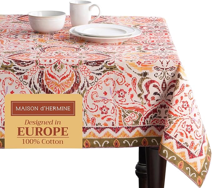 Maison d' Hermine Table Cloth Rectangle Table 100% Cotton 60 x 108 Inches Fall by MaisondHermine