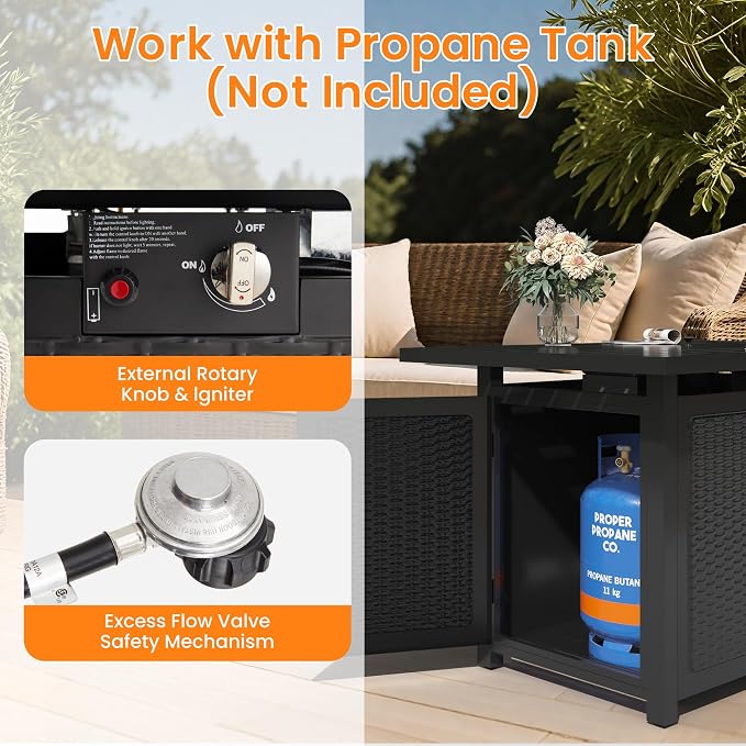 Royalcraft 43” Outdoor Propane Fire Table Set - Image 6