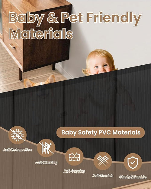 120" Wide Retractable Baby Gate, Secure Closure Extra Wide Baby Gate - Image 2
