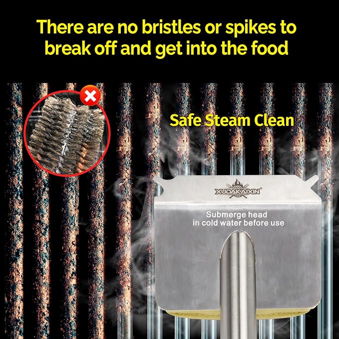 Grill Brush Bristle Free, BBQ Replaceable Scraper Cleaning Head, Safe Grill - Image 6