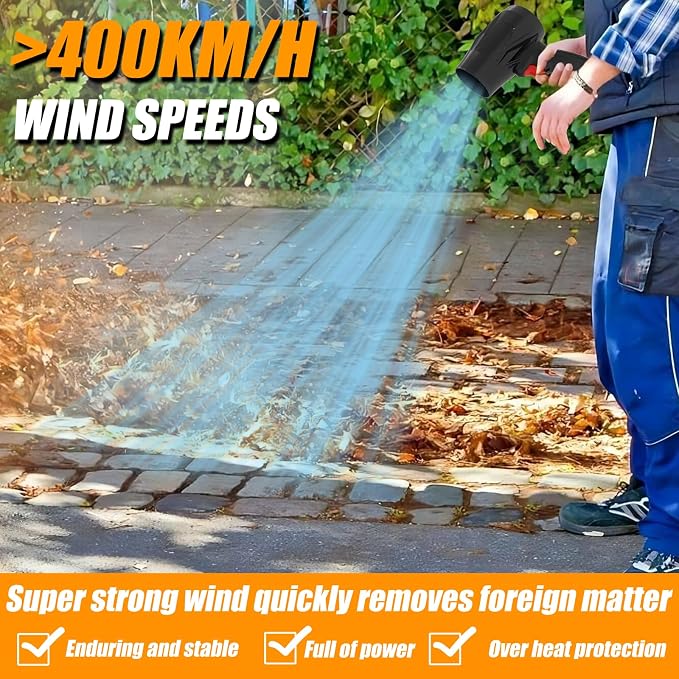 Leaf Blower Cordless with Battery and Charger, 21V Hand Held Blower, Turbo Air - Image 5