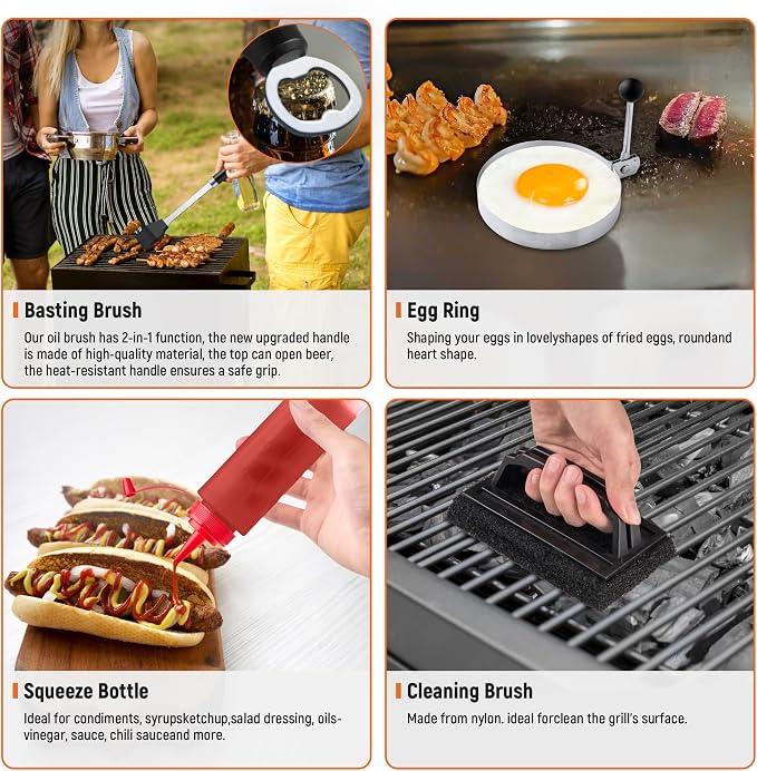Griddle Accessries Kit, Grill BBQ Spatula Utensils Set - Image 4