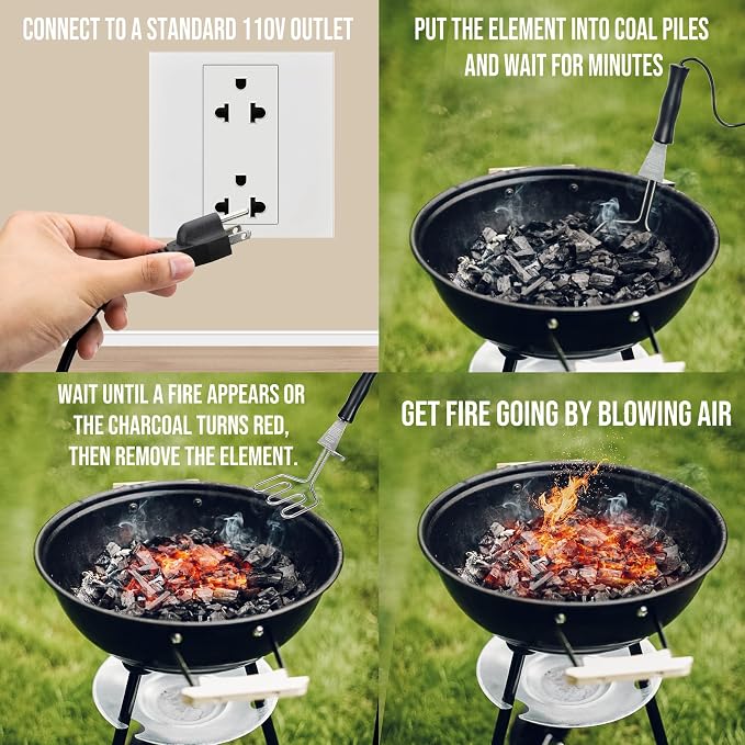 Skyflame Electric Charcoal Starter 600W – BBQ Grill Lighter - Image 5