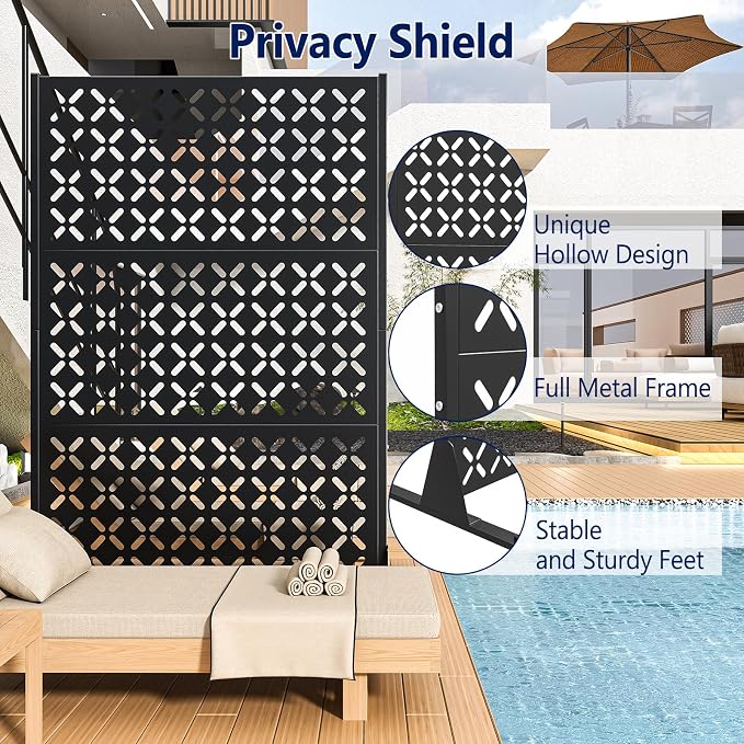 Metal Privacy Screen Outdoor, Decorative Privacy Panels Shield - Image 5
