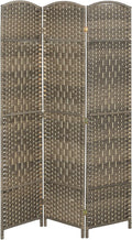 HOMCOM 3 Panel Room Divider, Hand-Woven Freestanding Wall Partition by HOMCOM