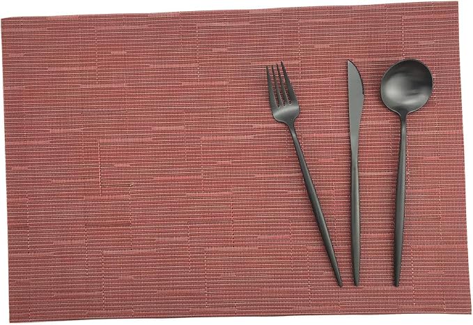 Gugrida Placemats PVC Table Mats Woven Vinyl Placemats - Image 6
