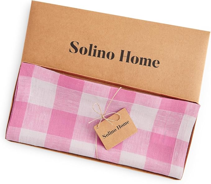 Solino Home Linen Checkered Table Runner 108 Inches Long - Image 5