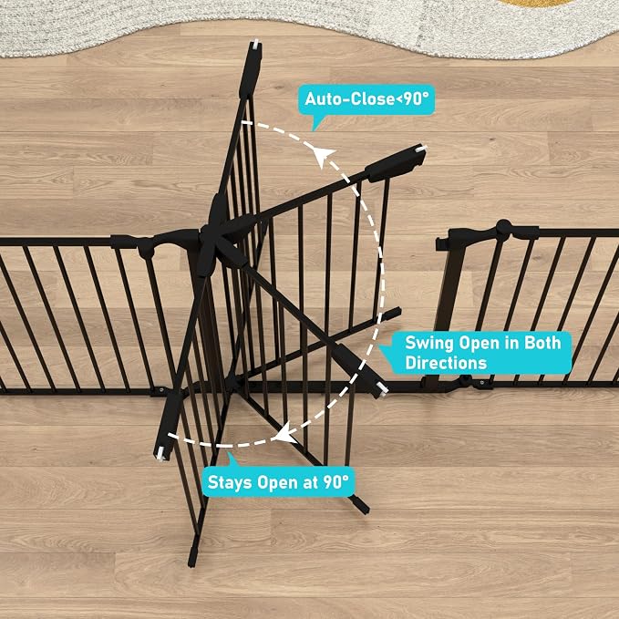 AUXSOUL 74" Wide Baby Gate Metal Safety Playpen - Image 4