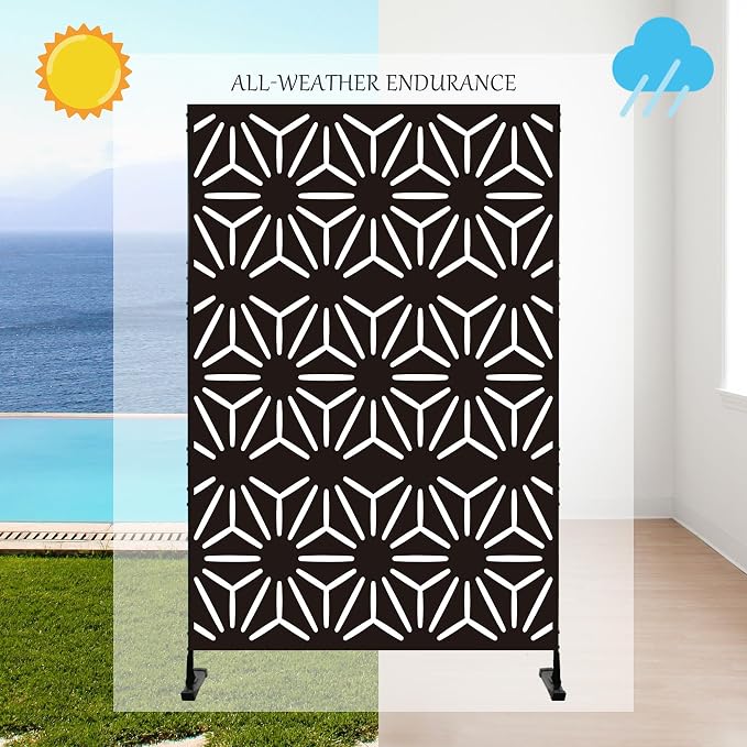 Kozyard Metal Privacy Screen 74" H x 47.2" W Decorative Outdoor Divider - Image 5