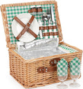 ZORMY Wicker Picnic Basket for 2 Person, Willow Hamper Basket Sets by ZORMY