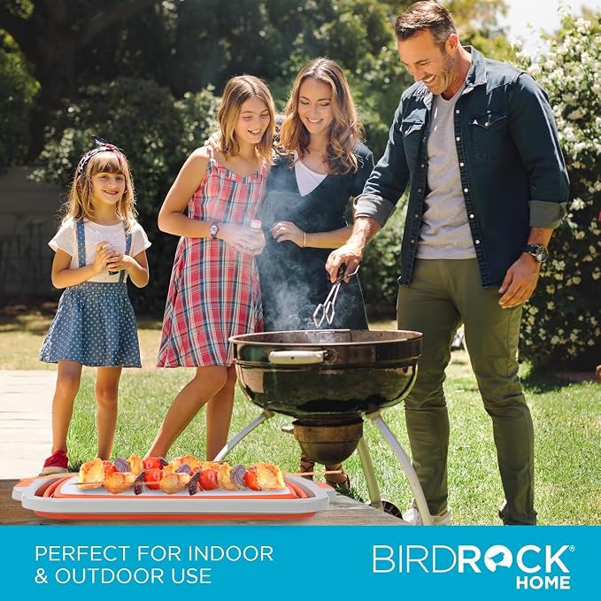 BIRDROCK HOME 2-pack Collapsible BBQ Prep Tub w/Cutting Board, Portable - Image 6