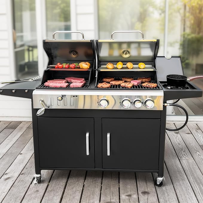 MFSTUDIO 3 In 1 Gas and Charcoal Grill Combo by MFSTUDIO