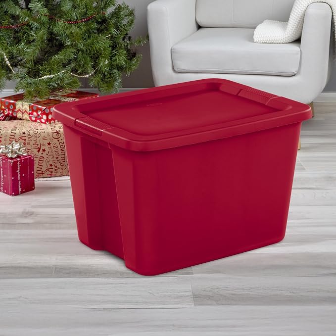 6-Pack 18 Gallon Red Plastic Storage Bins - Image 3