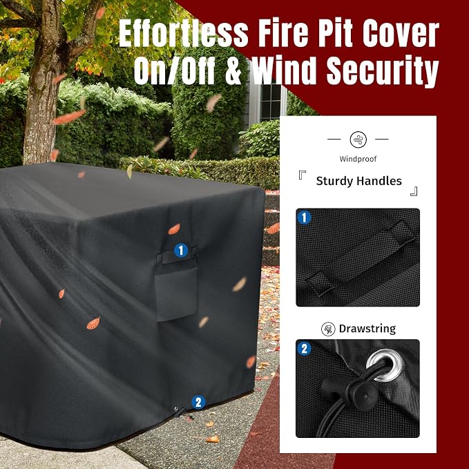 SHINESTAR Square Fire Pit Cover, Fits - Image 7
