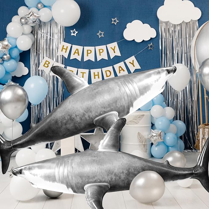 Extra Large Inflatable Shark Pool Toy, 79inch Shark Pool Birthday Party - Image 2
