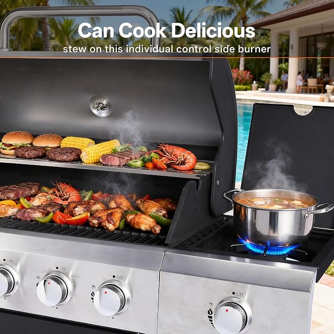 Endark Upgraded 58, 500 BTU 5-Burner Stainless Steel Propane Gas Grill – - Image 5