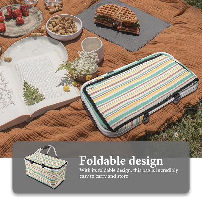 GALPADA Insulated Picnic Basket Multi-Function Cooler Bag - Image 6