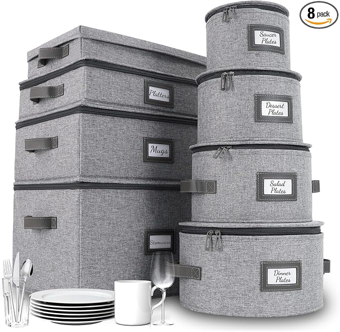HOMELUX THEORY Hard Shell China Storage Containers, Kitchen Storage Bins by HomeluxTheory