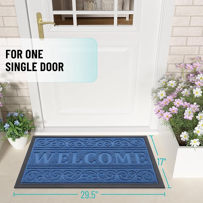 OLANLY Welcome Door Mat Indoor Outdoor Entrance, Heavy Duty Sturdy Front Door - Image 2