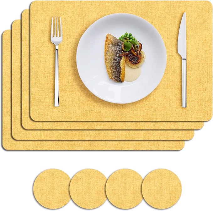 MOSAYT Placemats Set of 4, Heat Resistant Vinyl Place Mats by MOSAYT