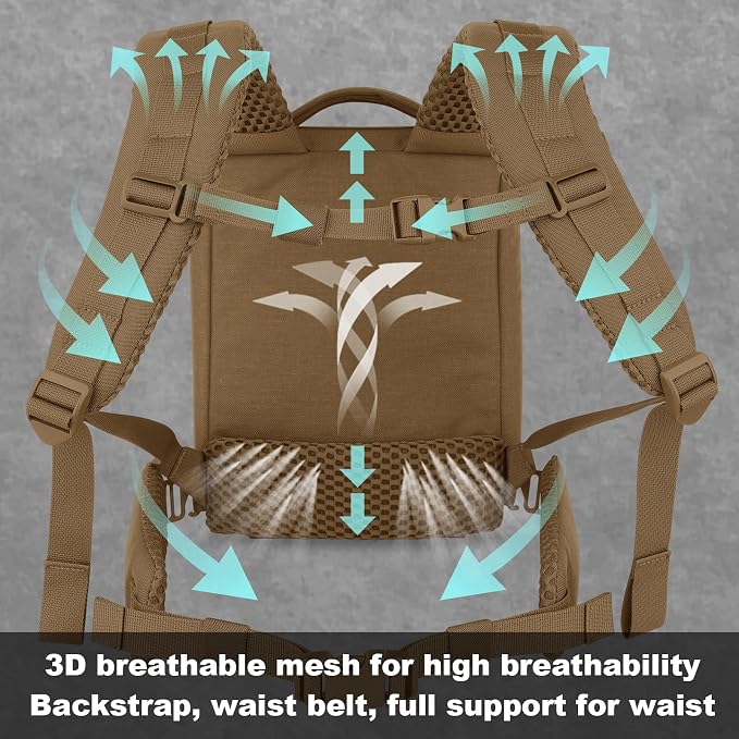 PETAC GEAR Upgraded Weighted Backpack Rucking Backpack - Image 5