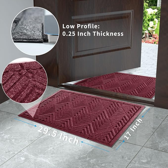 Yimobra Door Mats Outdoor 29.5x17, All-Season Waterproof Outdoor Mats - Image 2