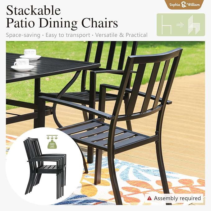 Sophia & William Patio Table and Chairs Set, Outdoor Dining Set - Image 2