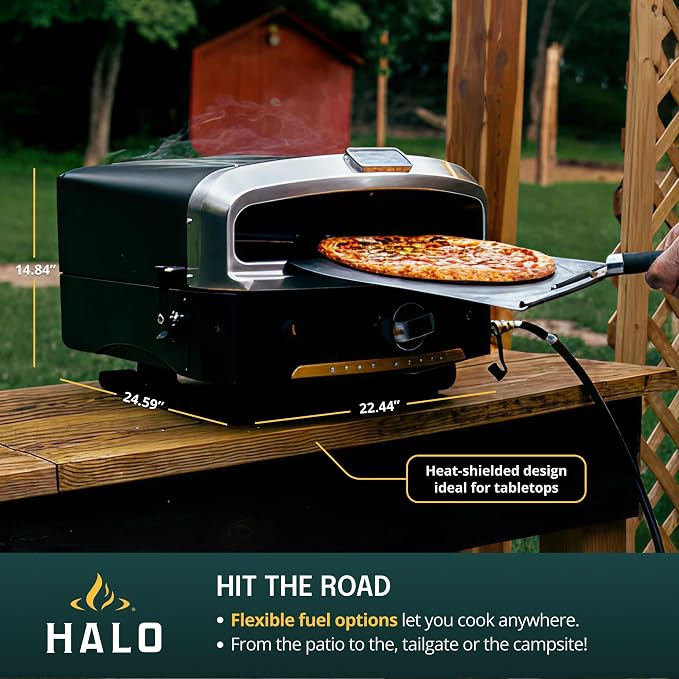 HALO Versa 16 Pizza Oven | 16” Rotating Stone, Patented Dual Burner System - Image 3