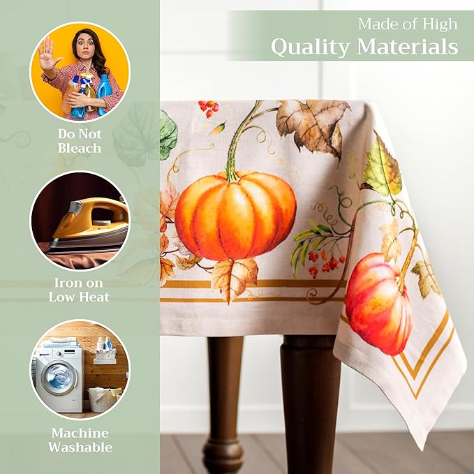 Maison d' Hermine Table Cloth Square Table 100% Cotton 54 x 54 Inches Fall - Image 3