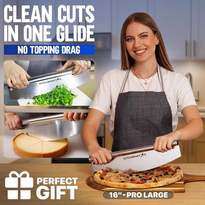 KitchenStar 16-Inch Pizza Cutter Rocker Blade - Image 2