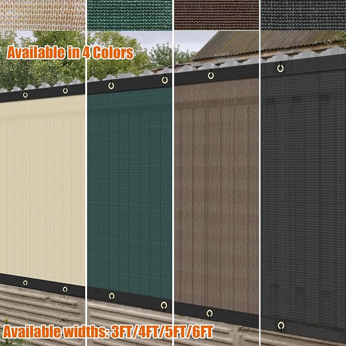AYOHA 4' x 93' Privacy Fence Screen Fabric Mesh Shade Net Cover, Heavy Duty 160 - Image 4
