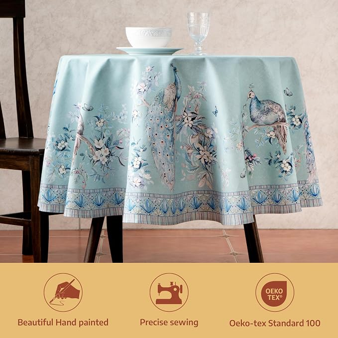 Maison d' Hermine Premium Table Cloth Round Table 100% Combed Cotton 70" - Image 2