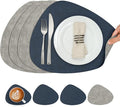 Placemats and Coasters, Washable Reversible Placemats Round Faux Leather by Chitomars