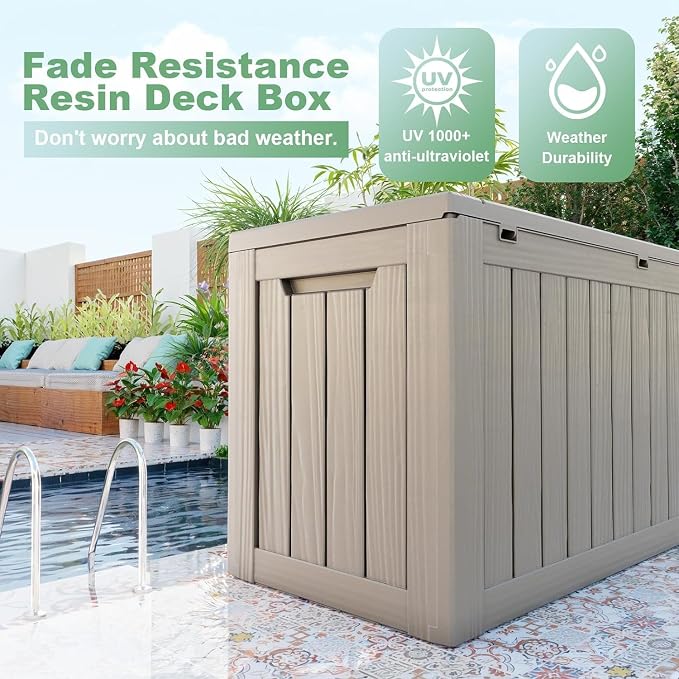 EasyUp 80 Gallon Deck Boxes Waterproof, Outdoor Large Storage Boxes - Image 2