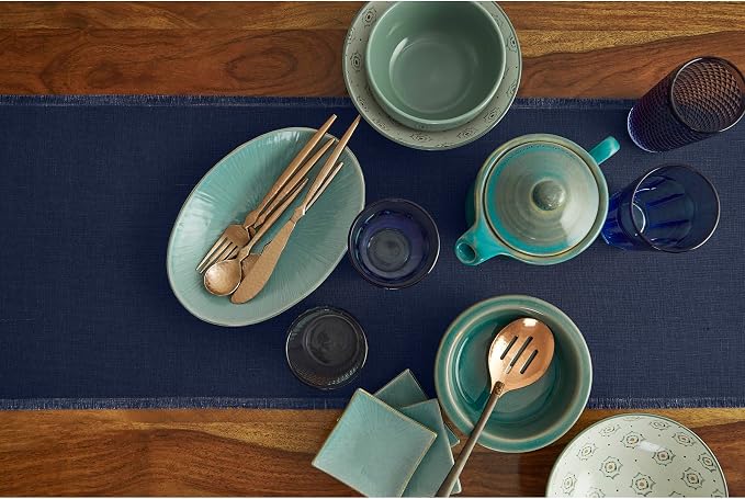Solino Home Linen Navy Blue Table Runner 48 Inches - Image 3