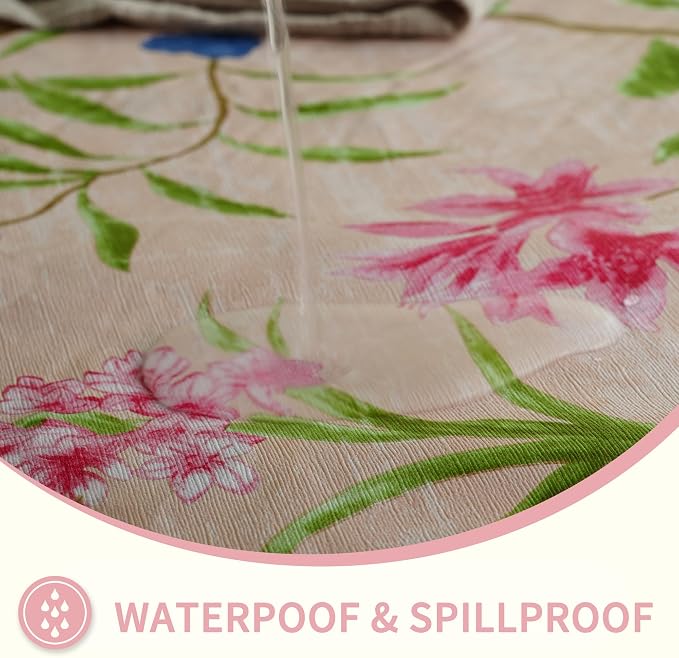 Rectangle Picnic Table Cloth, Elastic Waterproof Fitted Vinyl Tablecloths - Image 4