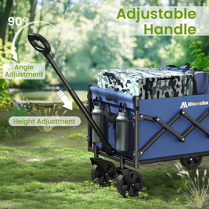 Collapsible Wagon with Wheels, 220 lbs Wagons Carts Foldable Wagon Cart with - Image 5