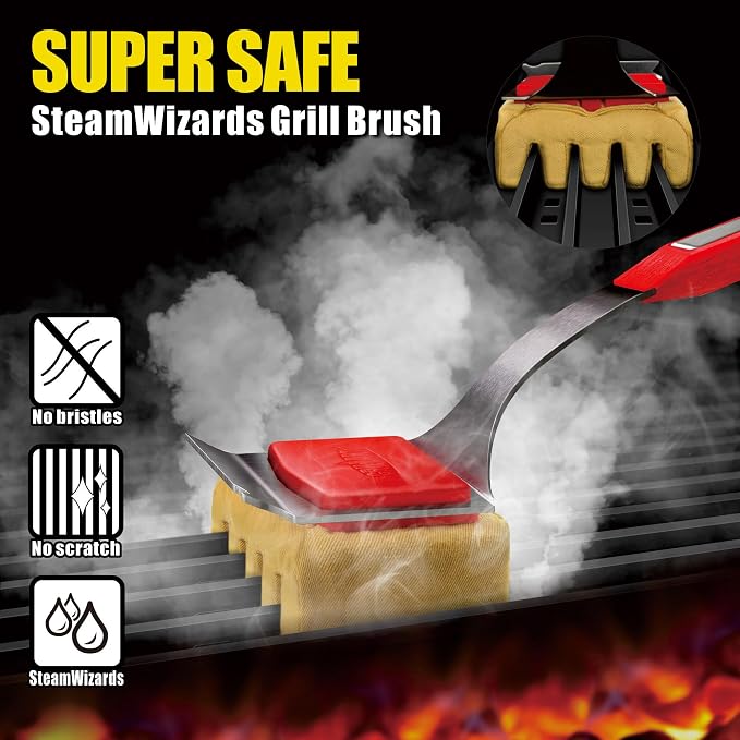 GRILLART Grill Brush Bristle Free, Replaceable BBQ Cleaning Pad, Safe - Image 2