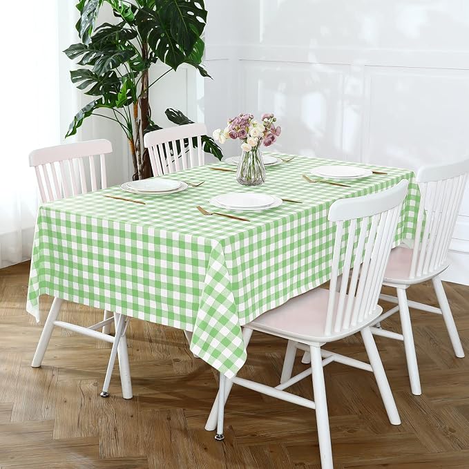 Romanstile Square Vinyl Tablecloth, 100% Waterproof Buffalo Gingham Plastic - Image 2