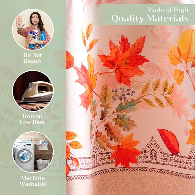 Maison d' Hermine Table Cloth Round Table 100% Cotton 69 Inches Fall Tablecloth - Image 3