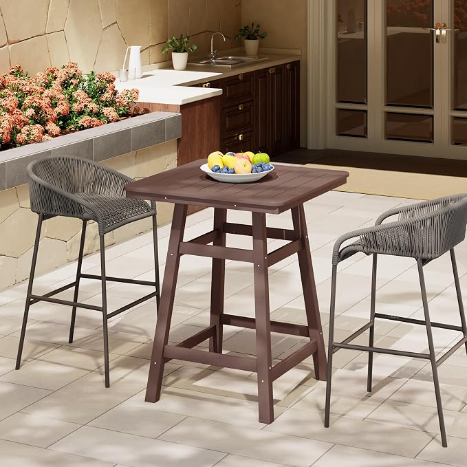 Costaelm Outdoor Bar Table, Patio Bistro Dining Pub Table - Image 2