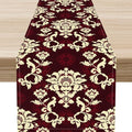 Red Damask Table Runner, Gothic Boho Baroque Style Floral Flower Antique by Unknown