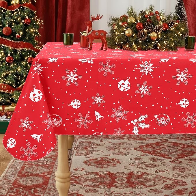 misaya Rectangle Waterproof Vinyl Table Cloth, Wipeable Tablecloth by misaya