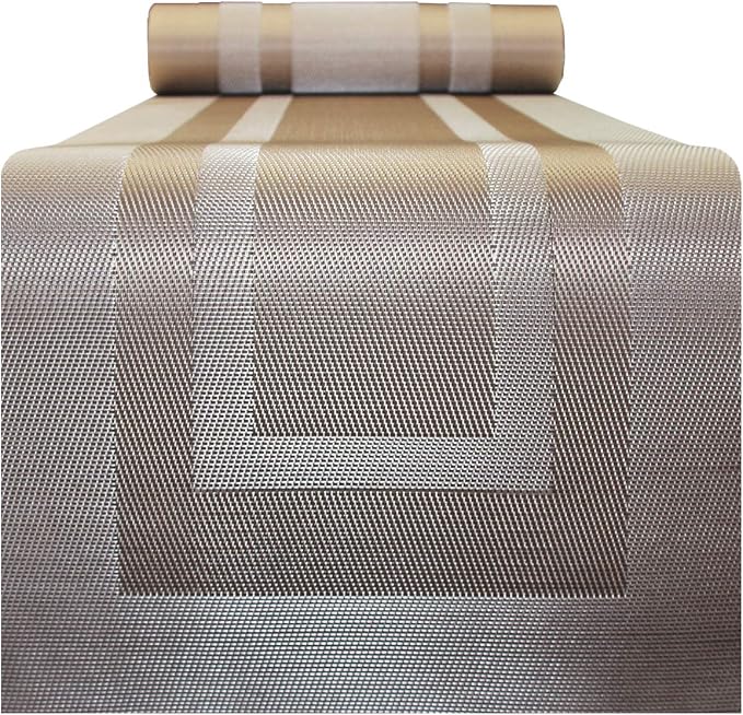 PIGCHCY Placemats with Matching Table Runner, Heat Resistant Vinyl Woven - Image 3