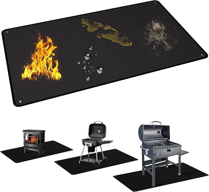 Grill Floor Mat 70x48 Inch Fiberglass with Silicone Coating
