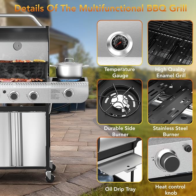 3-Burner Propane Gas Grill - Image 2