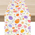 Easter Egg Table Runner, Colorful Egg Pattern Flowers Spring Summer Seasonal by Unknown
