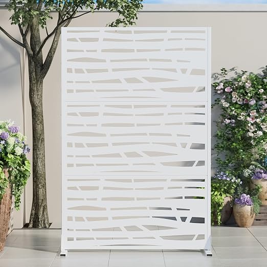 Casaphoria 72" H x 47" W Metal Outdoor Privacy Screen, Freestanding Decorative by Casaphoria