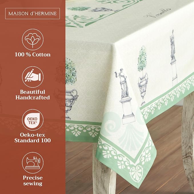 Maison d' Hermine Table Cloth Rectangle Table 100% Cotton 60 x 120 Inches - Image 2